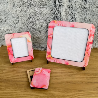 Pink Patterned magnetic cross stitch frame, stands and matching needle case are available